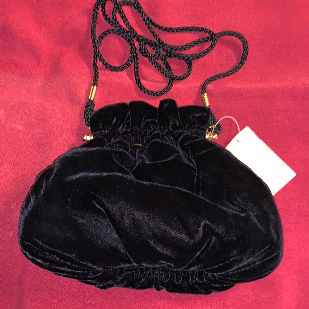 Black Velvet Clutch Purse New Vintage